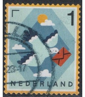 4123 Echt Hollands Duif met brief (o)