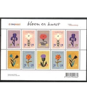 2252 - 2257 Bloem en Kunst vel (xx)